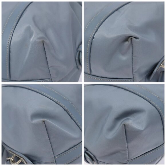 PRADA Tote Bag Nylon Light Blue Silver Auth - Picture 16 of 16